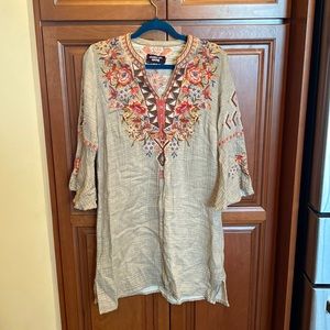 STUNNING Johnny Was Moss Kippa Dress